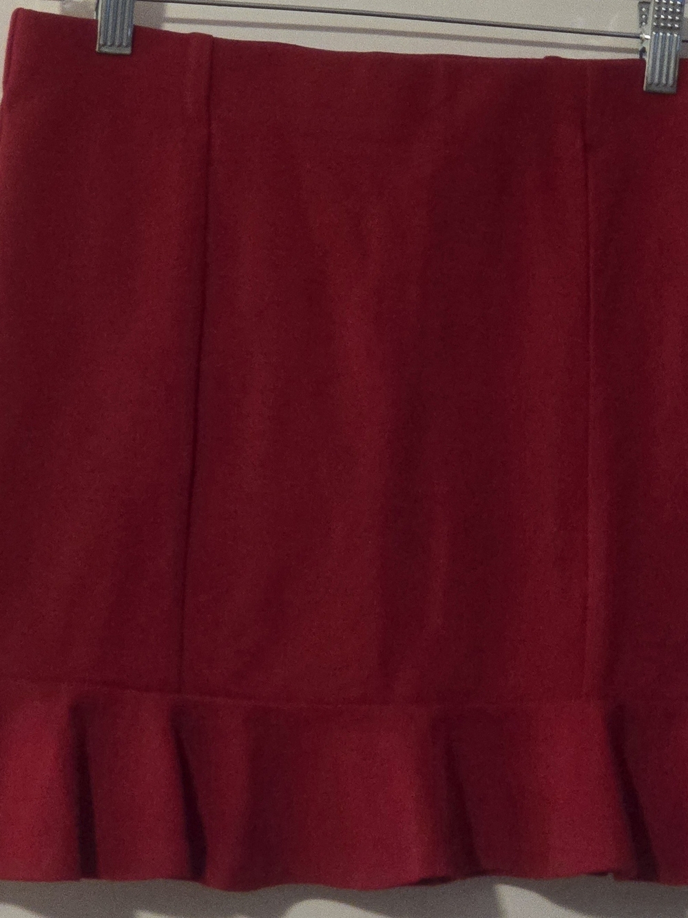 Forever 21 Crimson Ruffle-Hem Mini Skirt